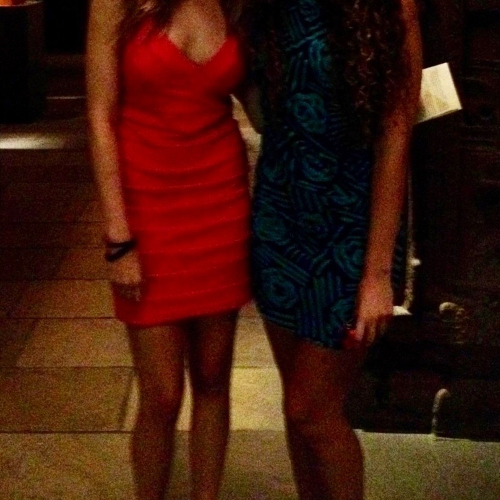 Salmon body con dress